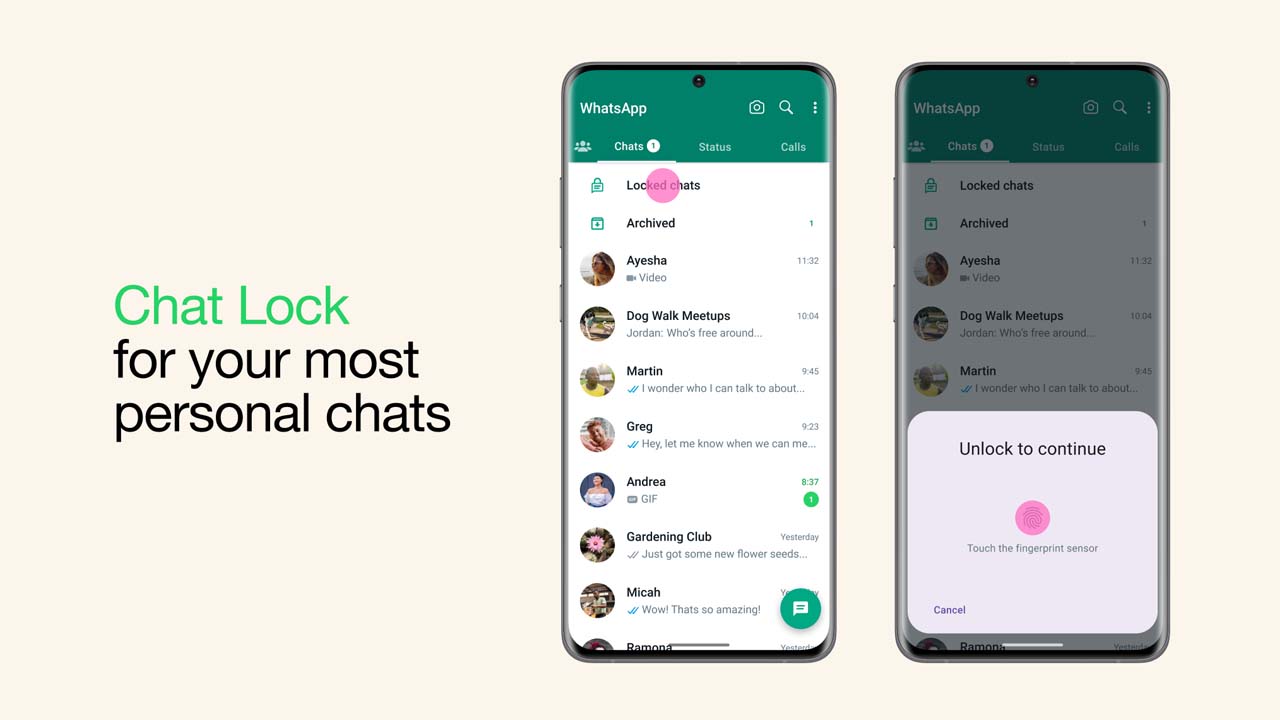 WhatsApp Chat Lock feature enable