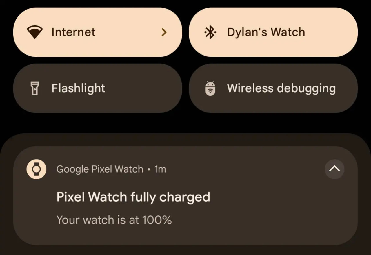 Google Pixel Watch battery notification feature