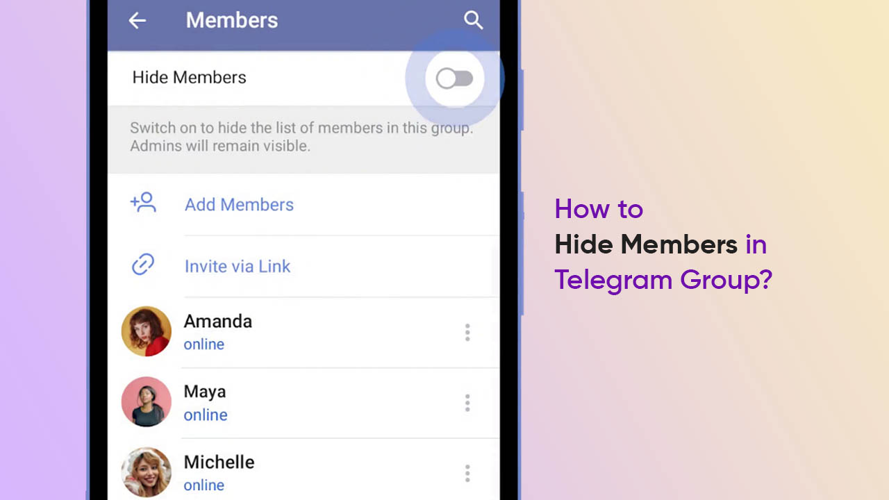 Telegram Hide Members feature