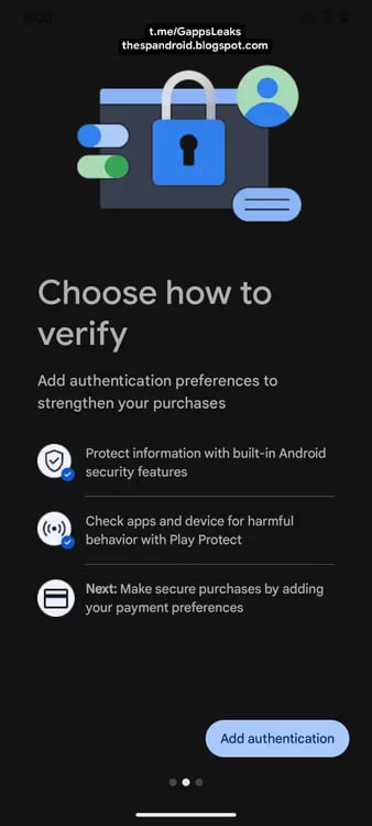 Google Play Store identity verification