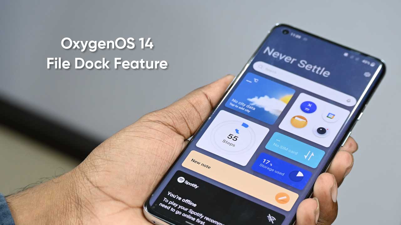 OxygenOS 14 File Dock feature