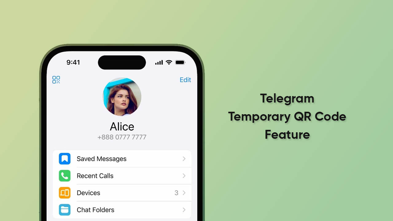 Telegram Temporary QR Code feature