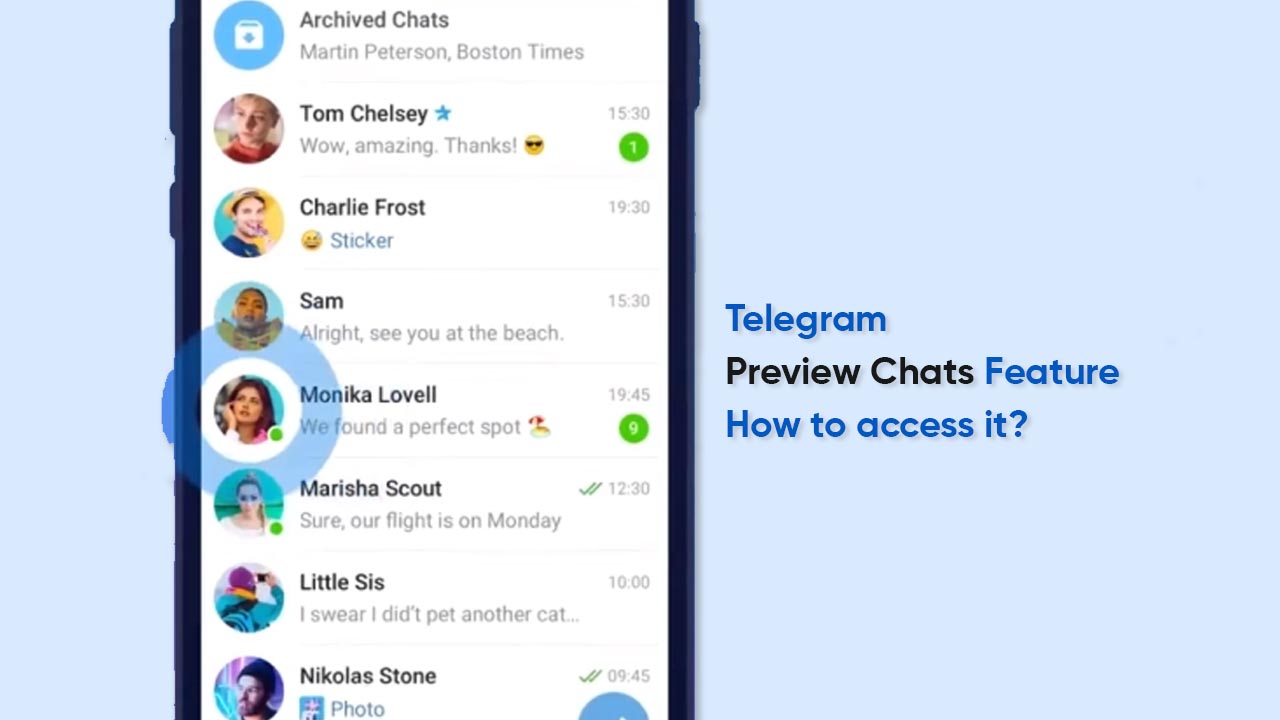 Telegram Preview Chats feature